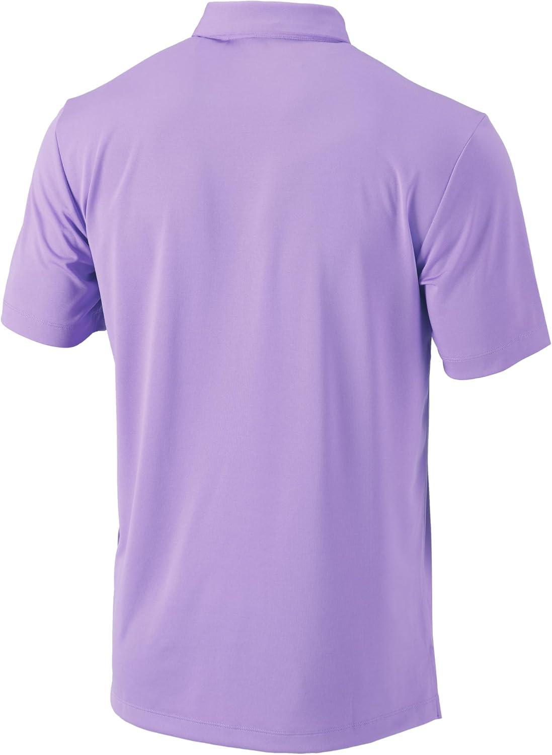 imageColumbia Mens Golf Drive Polo Shirt Omni Wick Performance Breathable Short SleeveFrosted Purple