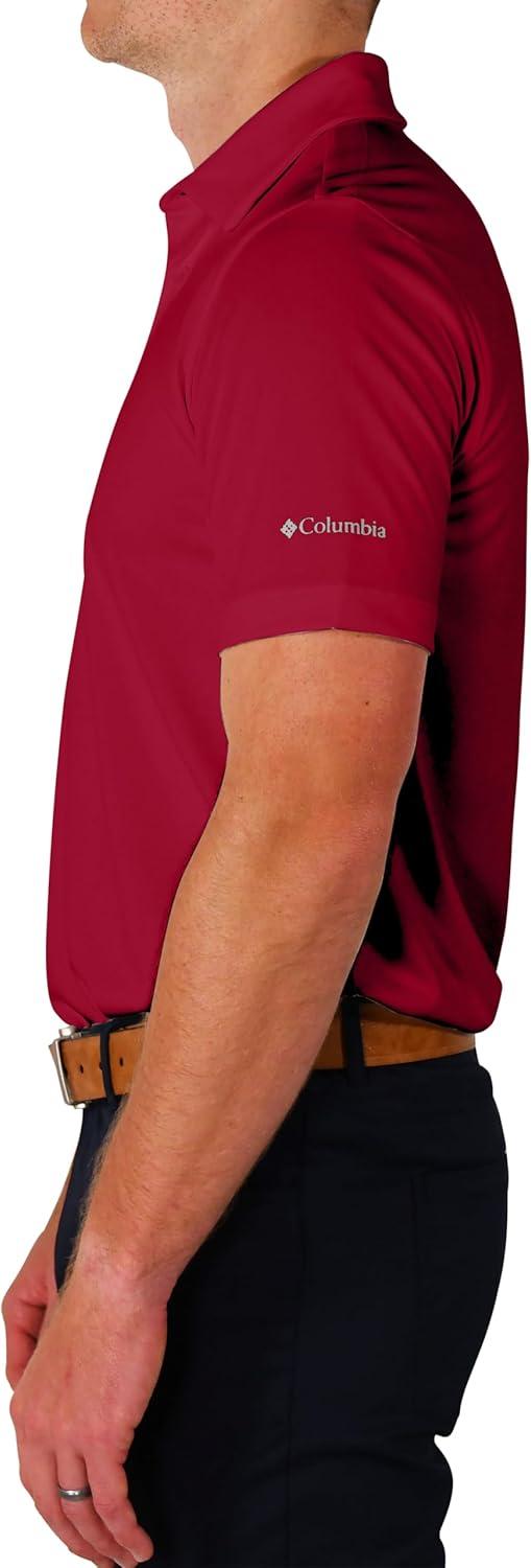 imageColumbia Mens Golf Drive Polo Shirt Omni Wick Performance Breathable Short SleeveGarnet