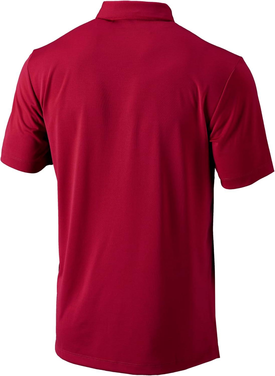 imageColumbia Mens Golf Drive Polo Shirt Omni Wick Performance Breathable Short SleeveGarnet