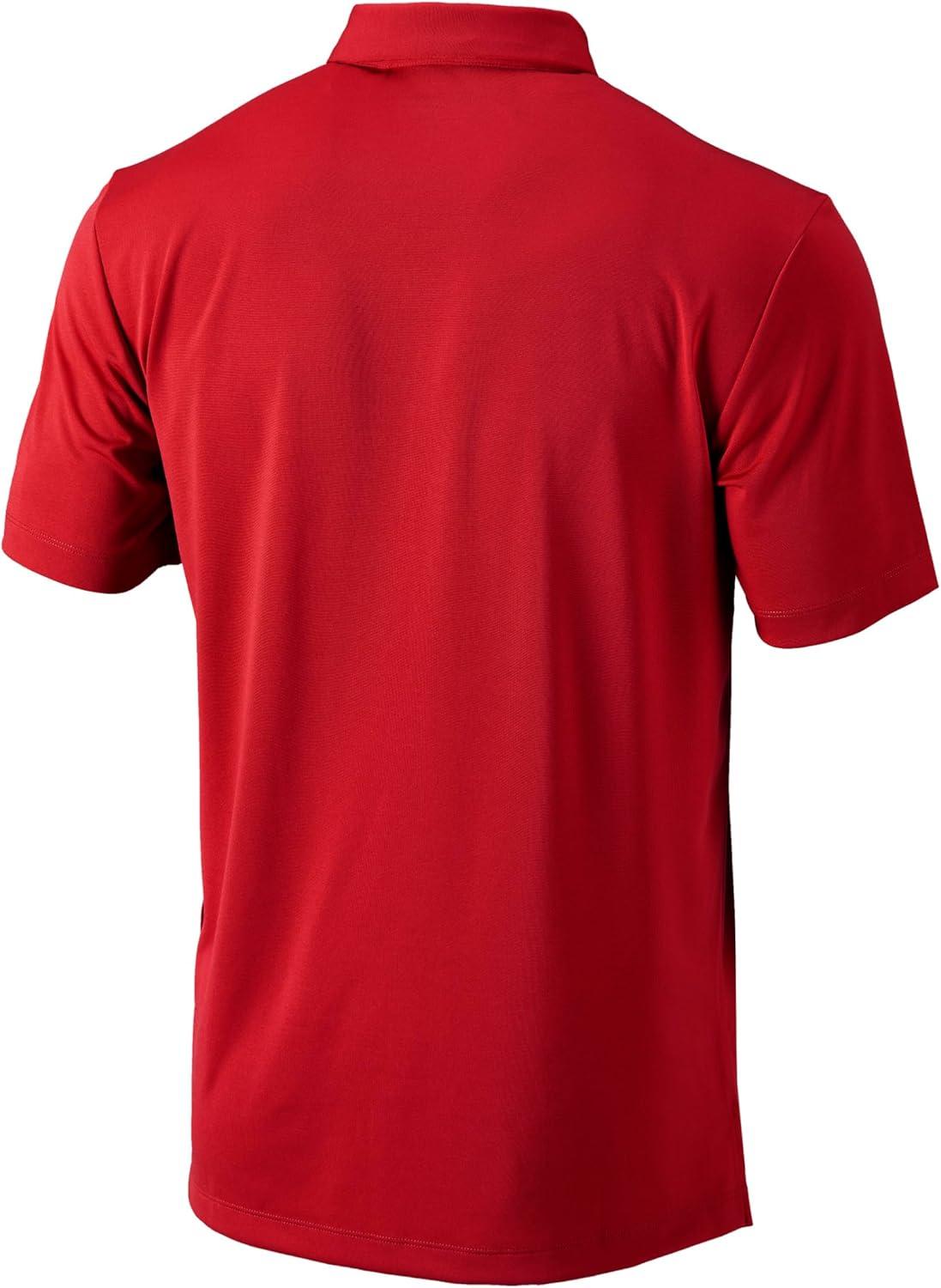 imageColumbia Mens Golf Drive Polo Shirt Omni Wick Performance Breathable Short SleeveIntense Red