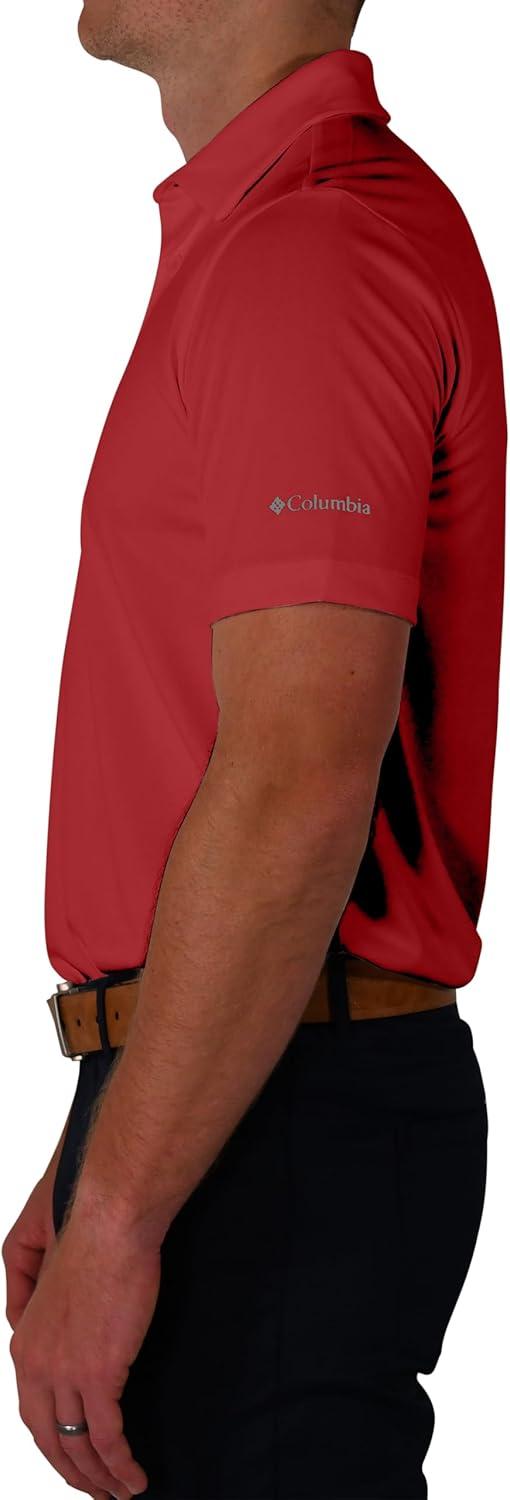 imageColumbia Mens Golf Drive Polo Shirt Omni Wick Performance Breathable Short SleeveIntense Red