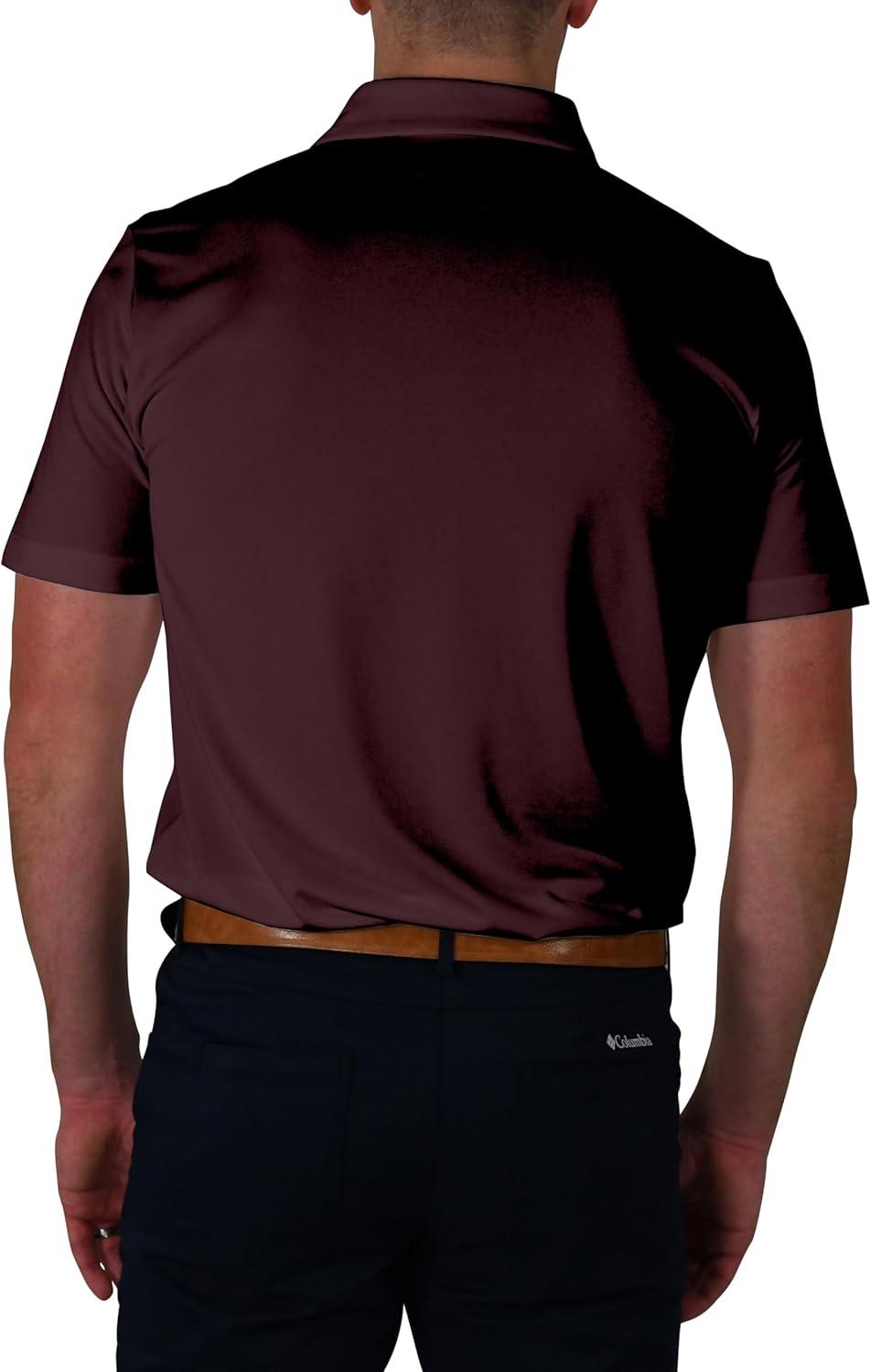 imageColumbia Mens Golf Drive Polo Shirt Omni Wick Performance Breathable Short SleeveMaroon