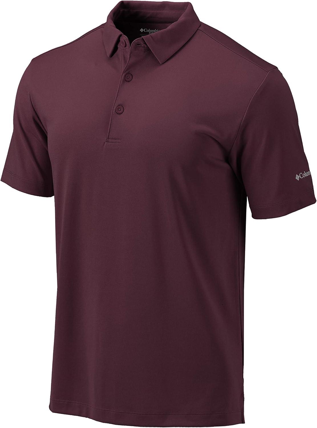 imageColumbia Mens Golf Drive Polo Shirt Omni Wick Performance Breathable Short SleeveMaroon