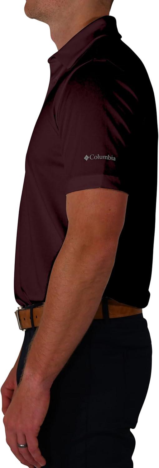 imageColumbia Mens Golf Drive Polo Shirt Omni Wick Performance Breathable Short SleeveMaroon