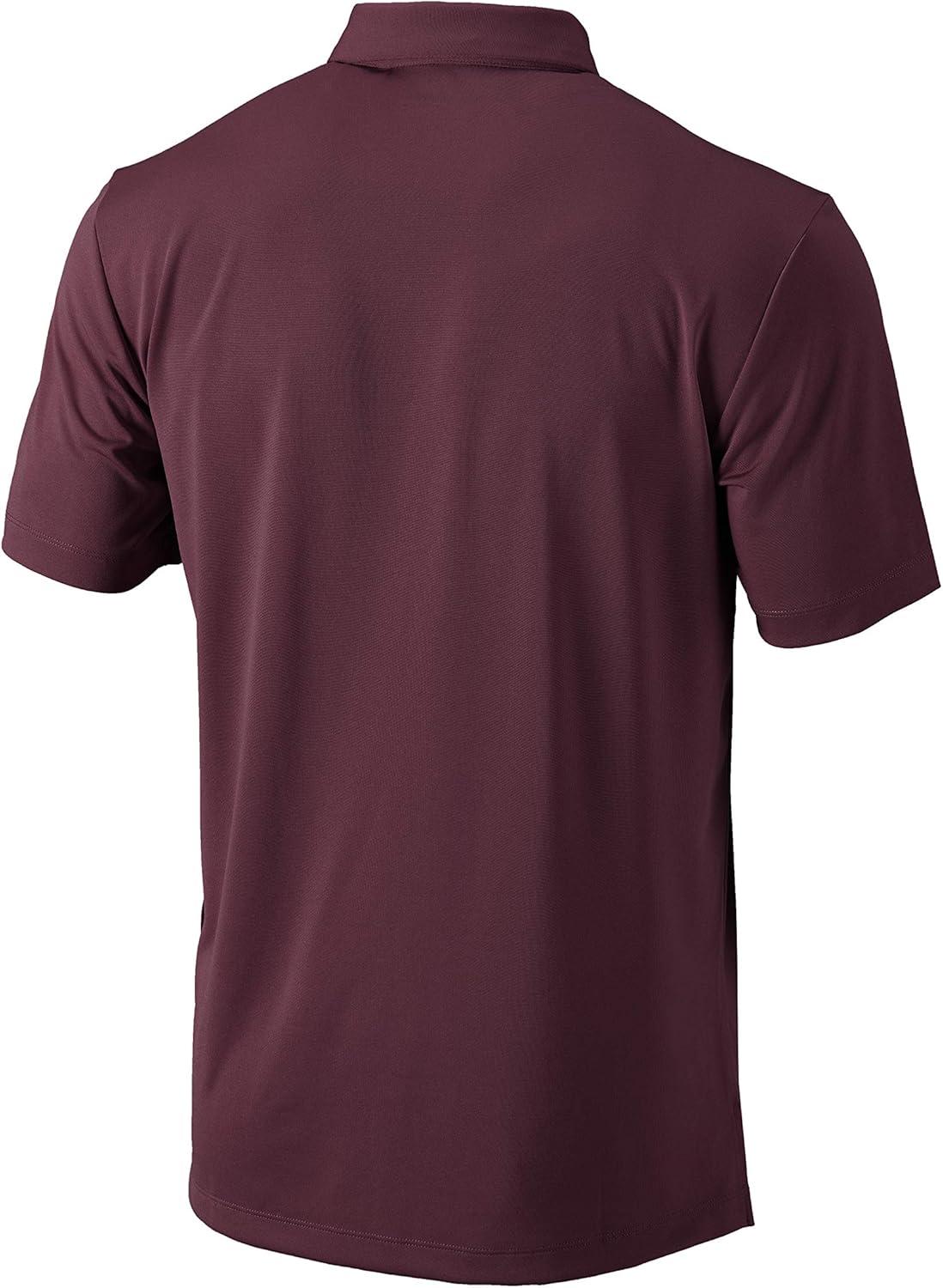 imageColumbia Mens Golf Drive Polo Shirt Omni Wick Performance Breathable Short SleeveMaroon