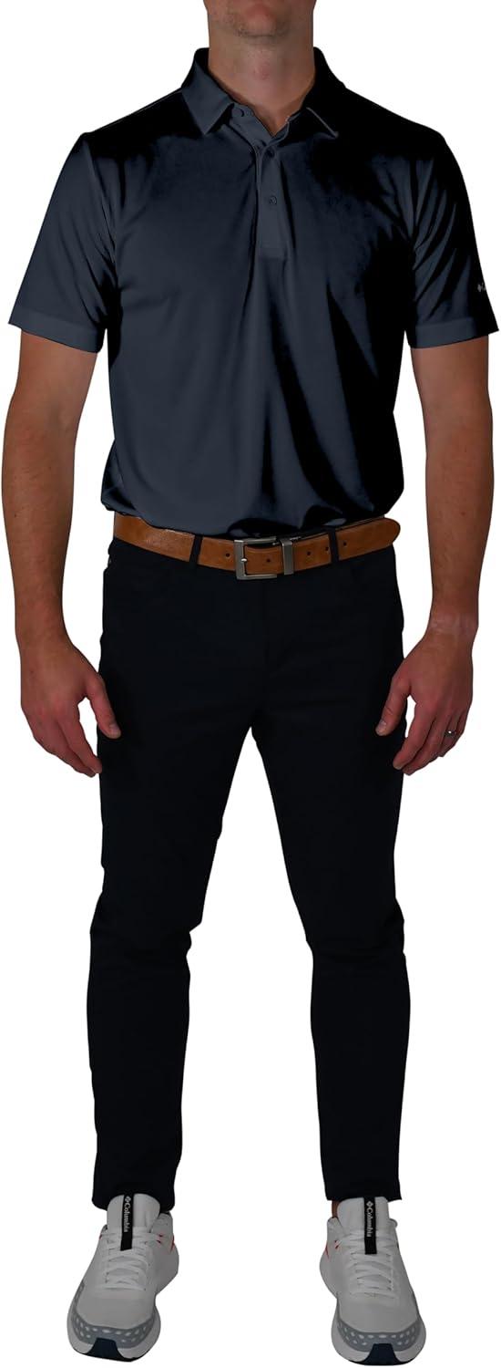 imageColumbia Mens Golf Drive Polo Shirt Omni Wick Performance Breathable Short SleeveNavy