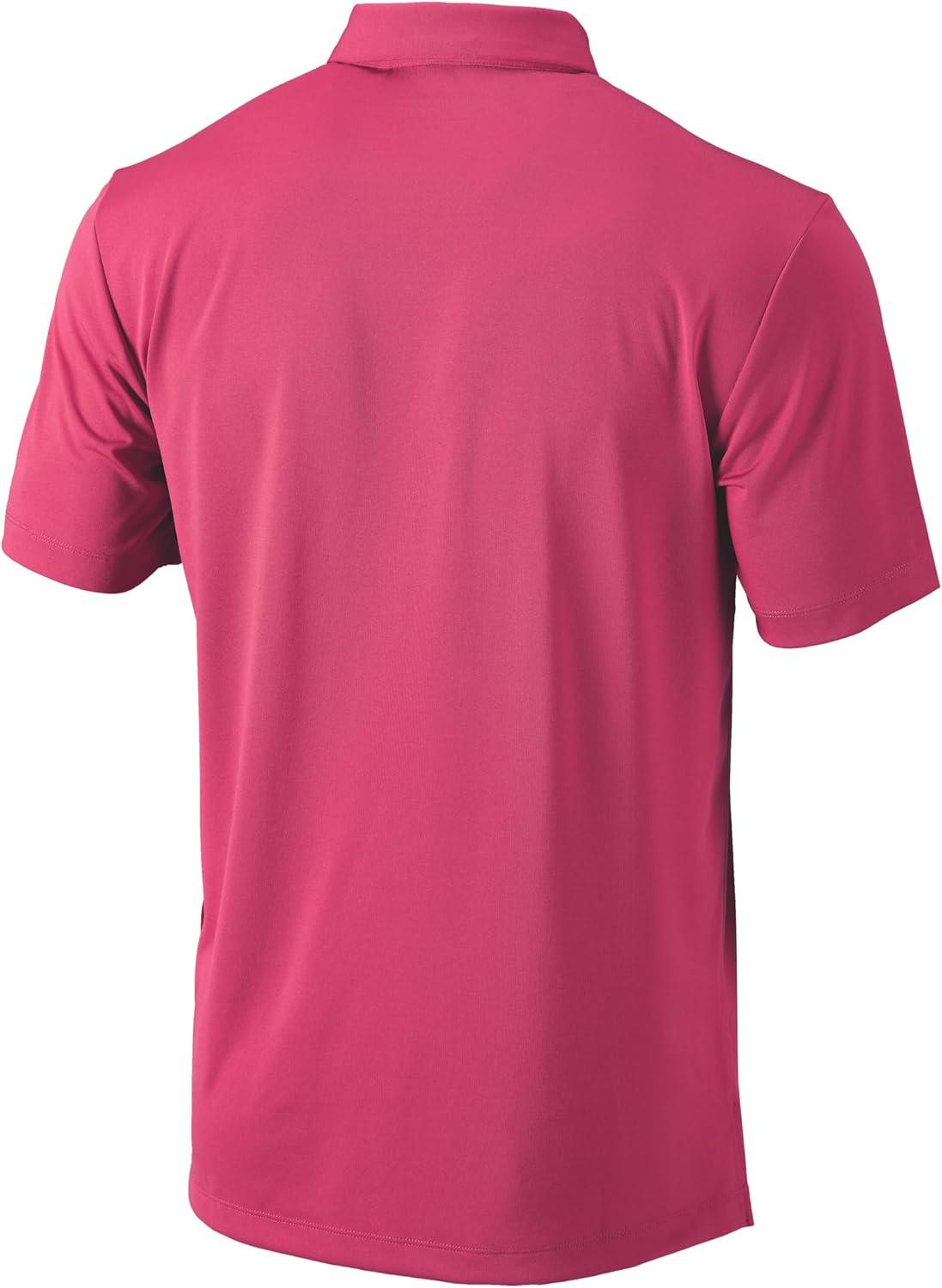 imageColumbia Mens Golf Drive Polo Shirt Omni Wick Performance Breathable Short SleevePink Ice