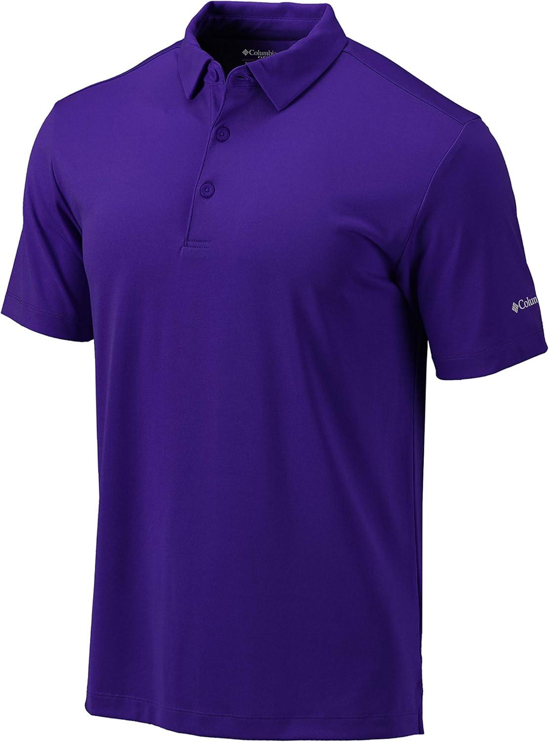 imageColumbia Mens Golf Drive Polo Shirt Omni Wick Performance Breathable Short SleevePurple
