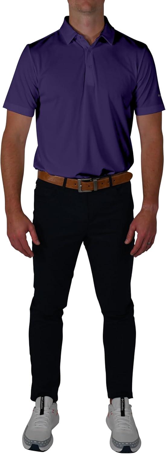 imageColumbia Mens Golf Drive Polo Shirt Omni Wick Performance Breathable Short SleevePurple