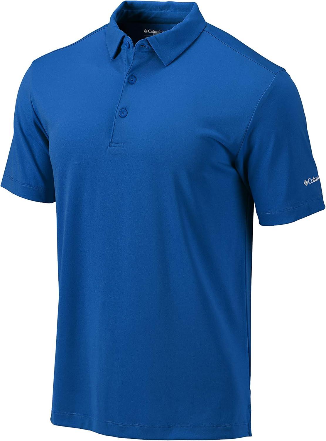 imageColumbia Mens Golf Drive Polo Shirt Omni Wick Performance Breathable Short SleeveSapphire