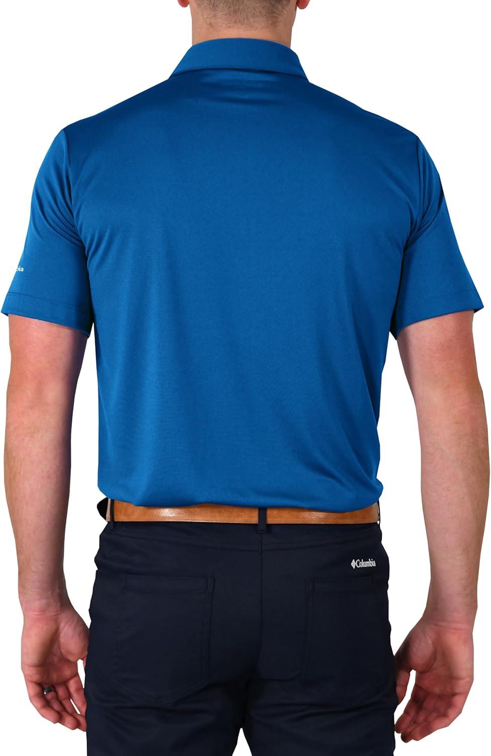 imageColumbia Mens Golf Drive Polo Shirt Omni Wick Performance Breathable Short SleeveSapphire