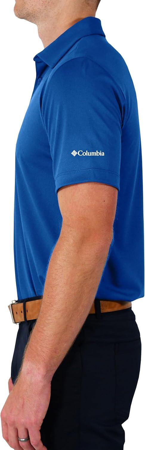 imageColumbia Mens Golf Drive Polo Shirt Omni Wick Performance Breathable Short SleeveSapphire