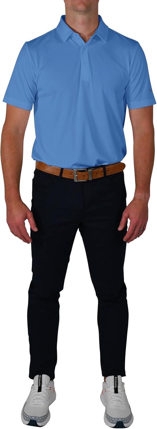 imageColumbia Mens Golf Drive Polo Shirt Omni Wick Performance Breathable Short SleeveSkyler