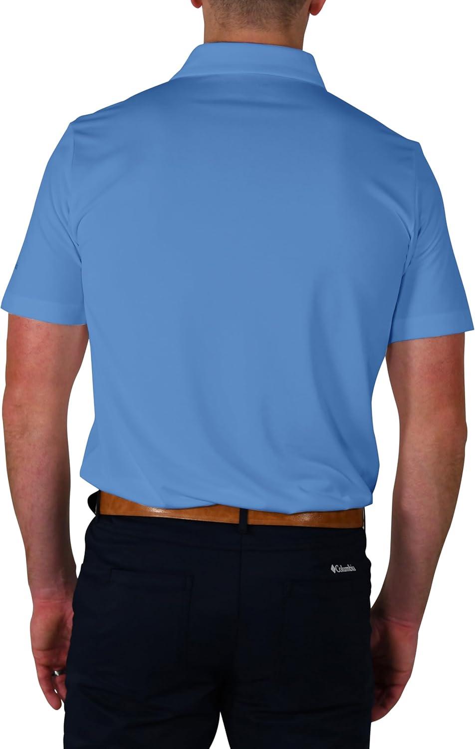 imageColumbia Mens Golf Drive Polo Shirt Omni Wick Performance Breathable Short SleeveSkyler