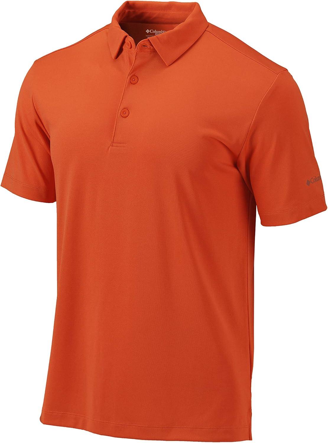 imageColumbia Mens Golf Drive Polo Shirt Omni Wick Performance Breathable Short SleeveState Orange