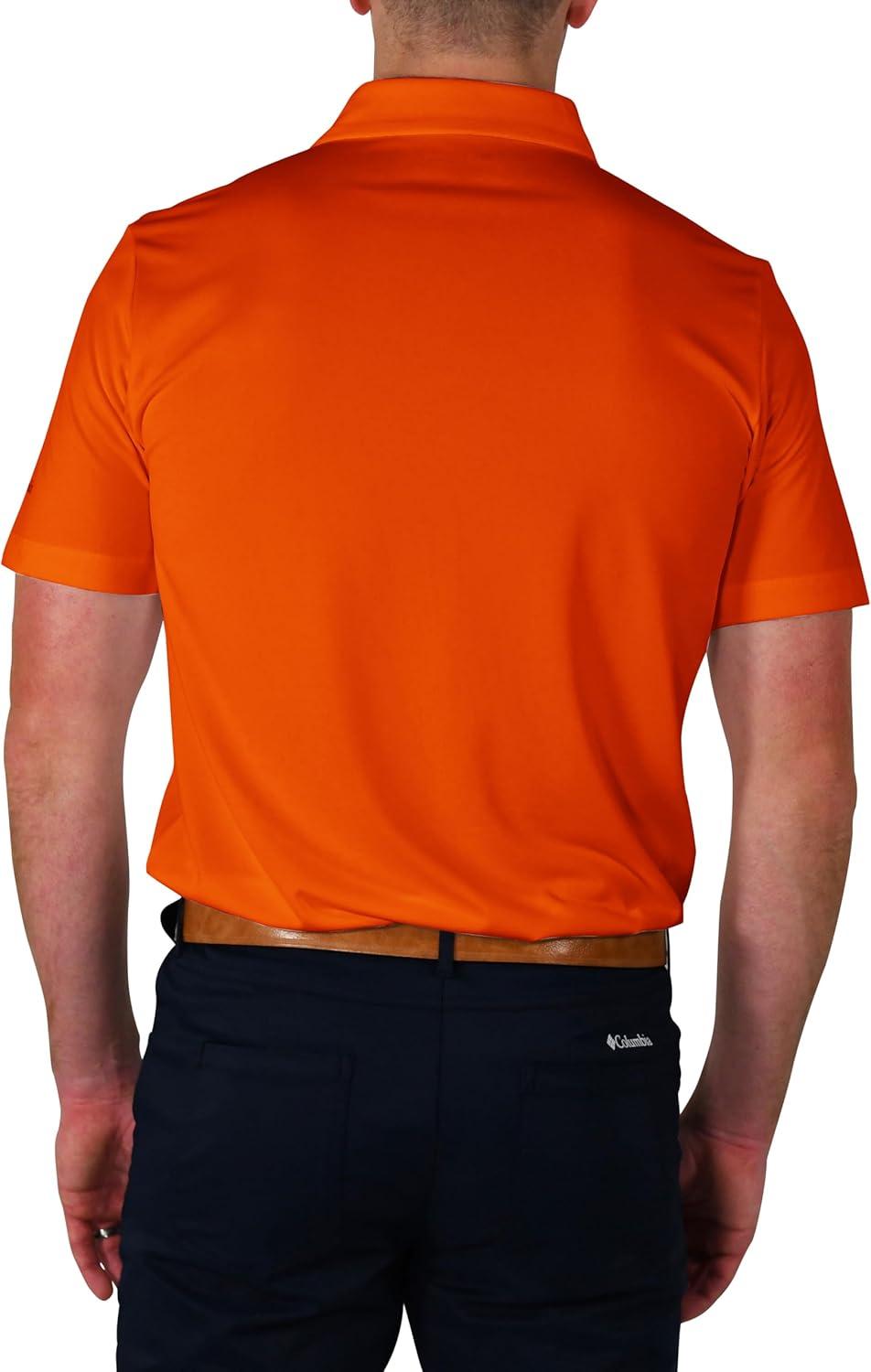 imageColumbia Mens Golf Drive Polo Shirt Omni Wick Performance Breathable Short SleeveState Orange