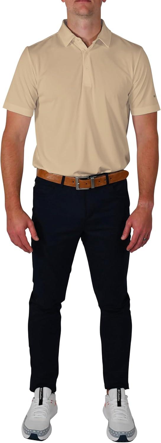 imageColumbia Mens Golf Drive Polo Shirt Omni Wick Performance Breathable Short SleeveVegas Gold