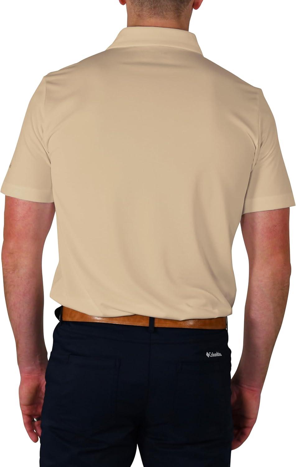 imageColumbia Mens Golf Drive Polo Shirt Omni Wick Performance Breathable Short SleeveVegas Gold