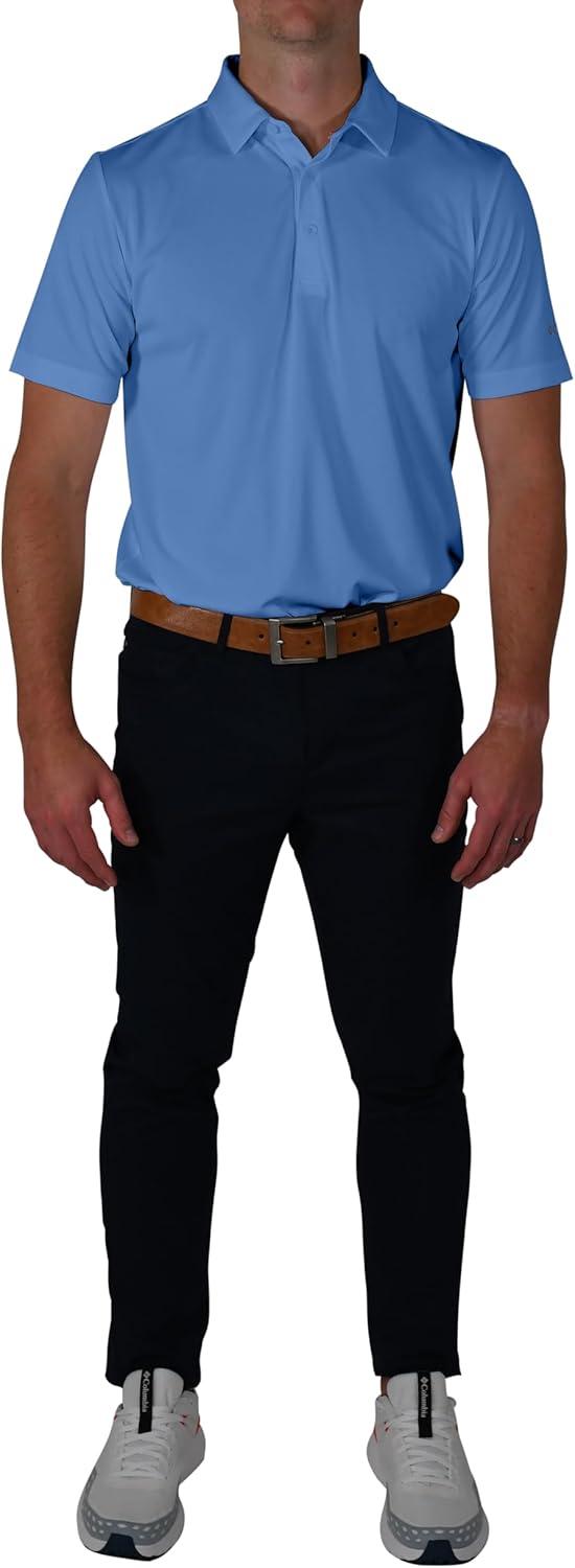 imageColumbia Mens Golf Drive Polo Shirt Omni Wick Performance Breathable Short SleeveWhite Cap