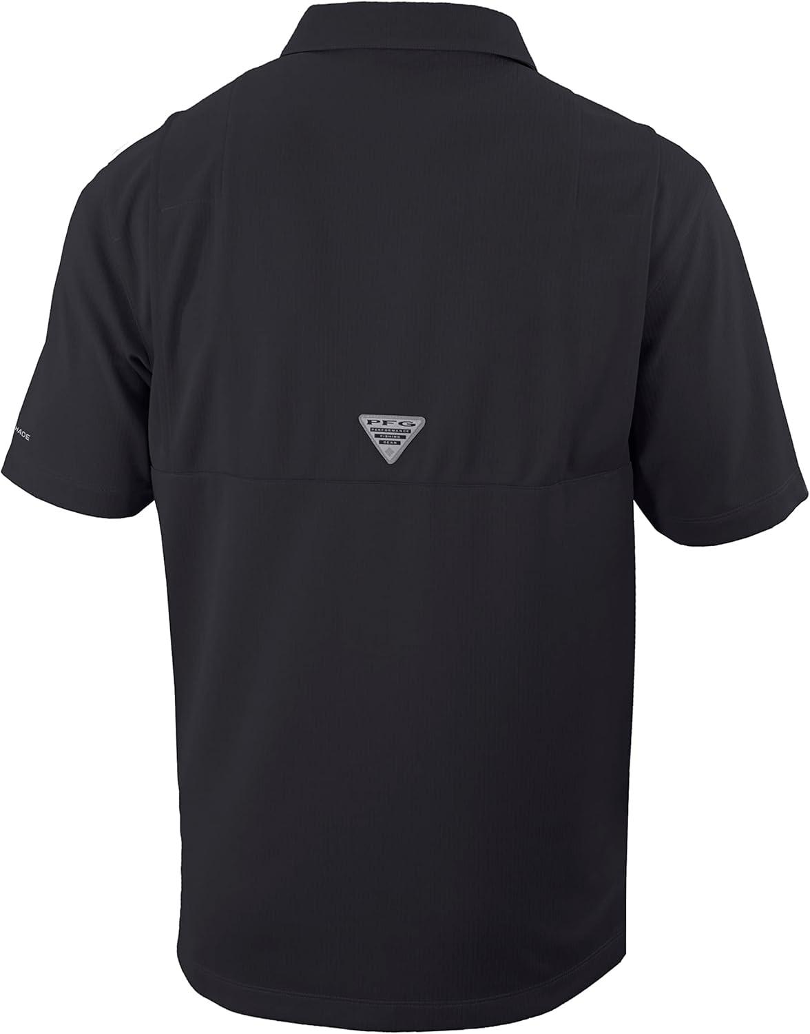 imageColumbia Mens Golf Flycaster Pocket Polo Shirt Omni Wick Breathable Short SleeveBlack