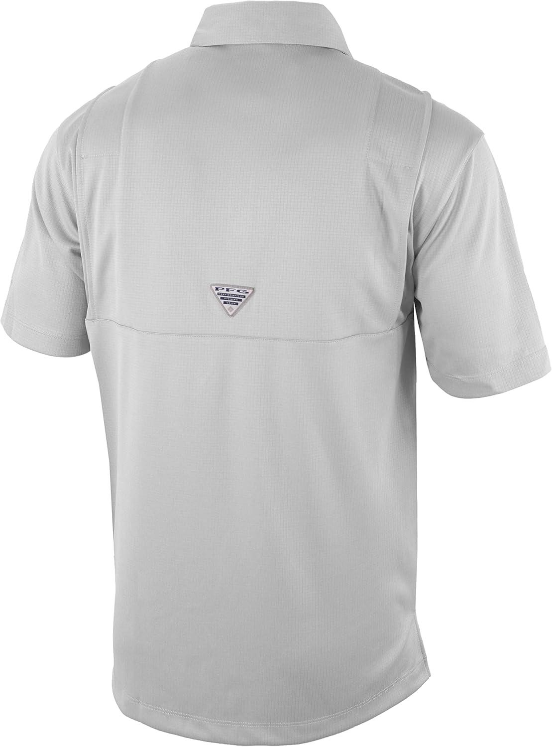 imageColumbia Mens Golf Flycaster Pocket Polo Shirt Omni Wick Breathable Short SleeveCool Grey
