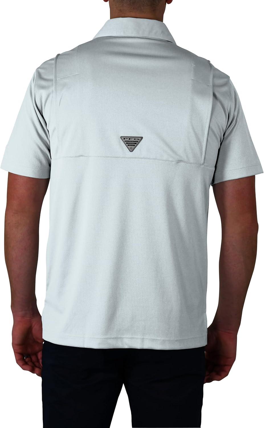 imageColumbia Mens Golf Flycaster Pocket Polo Shirt Omni Wick Breathable Short SleeveDaydream