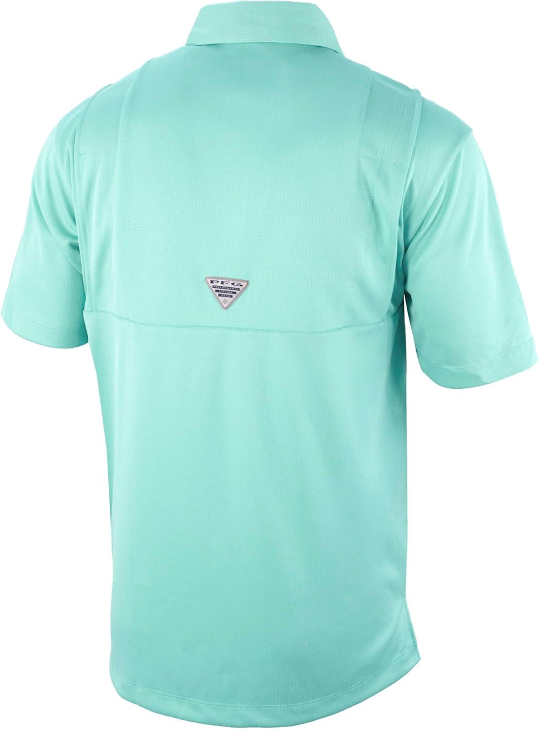 imageColumbia Mens Golf Flycaster Pocket Polo Shirt Omni Wick Breathable Short SleeveGulf Stream