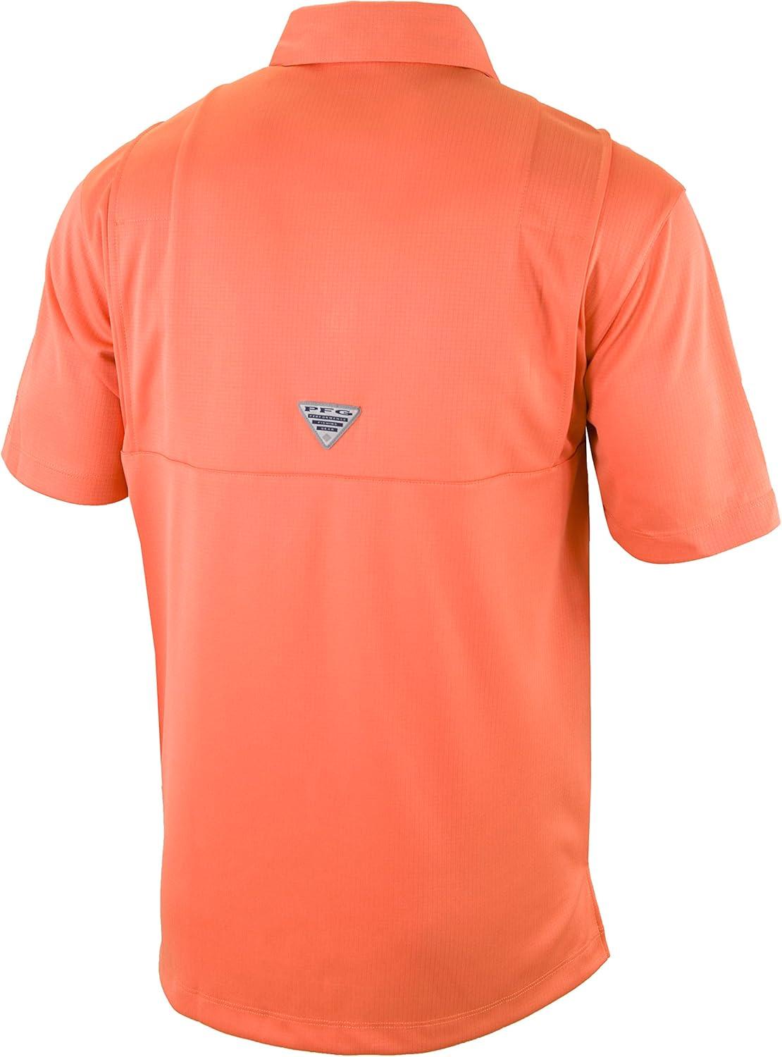 imageColumbia Mens Golf Flycaster Pocket Polo Shirt Omni Wick Breathable Short SleeveLychee