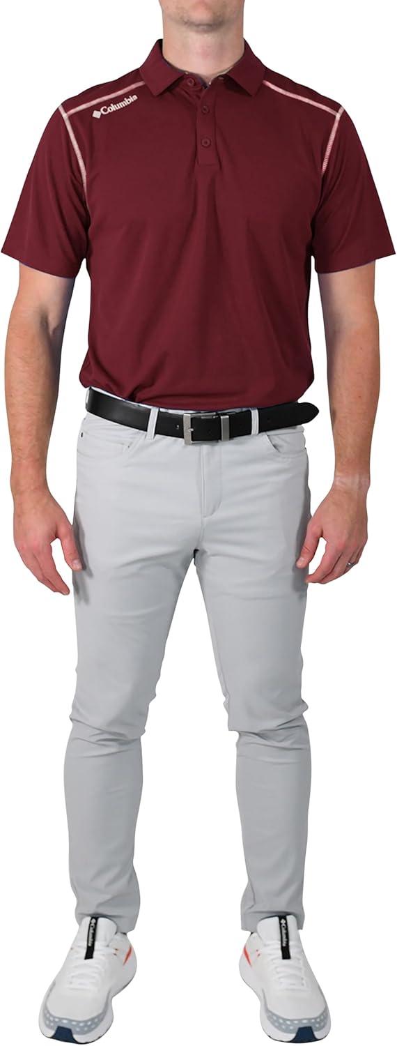 imageColumbia Mens Golf Shotgun Polo Omni Wick Performance Breathable Short SleeveDeep Maroon