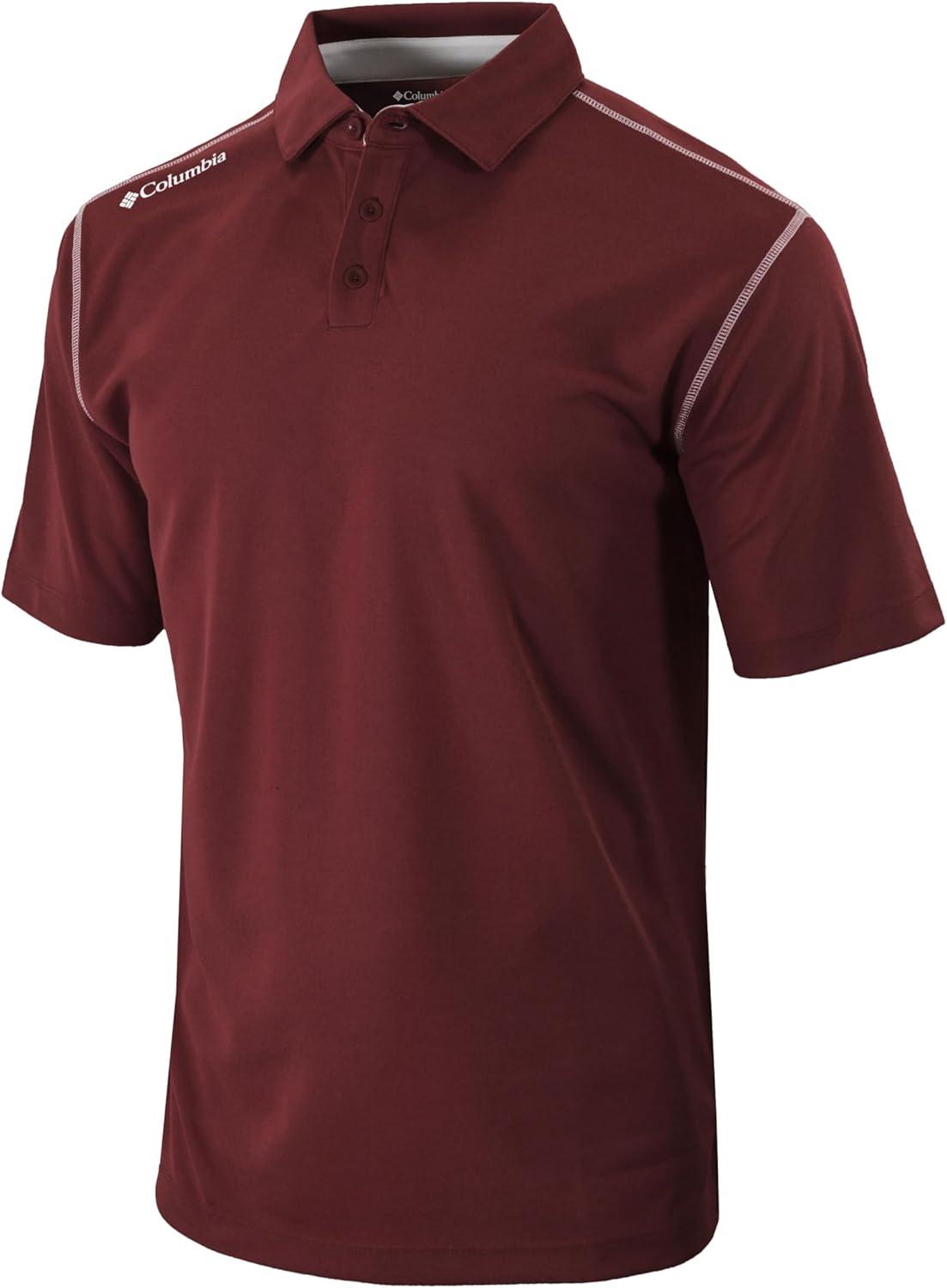 imageColumbia Mens Golf Shotgun Polo Omni Wick Performance Breathable Short SleeveDeep Maroon