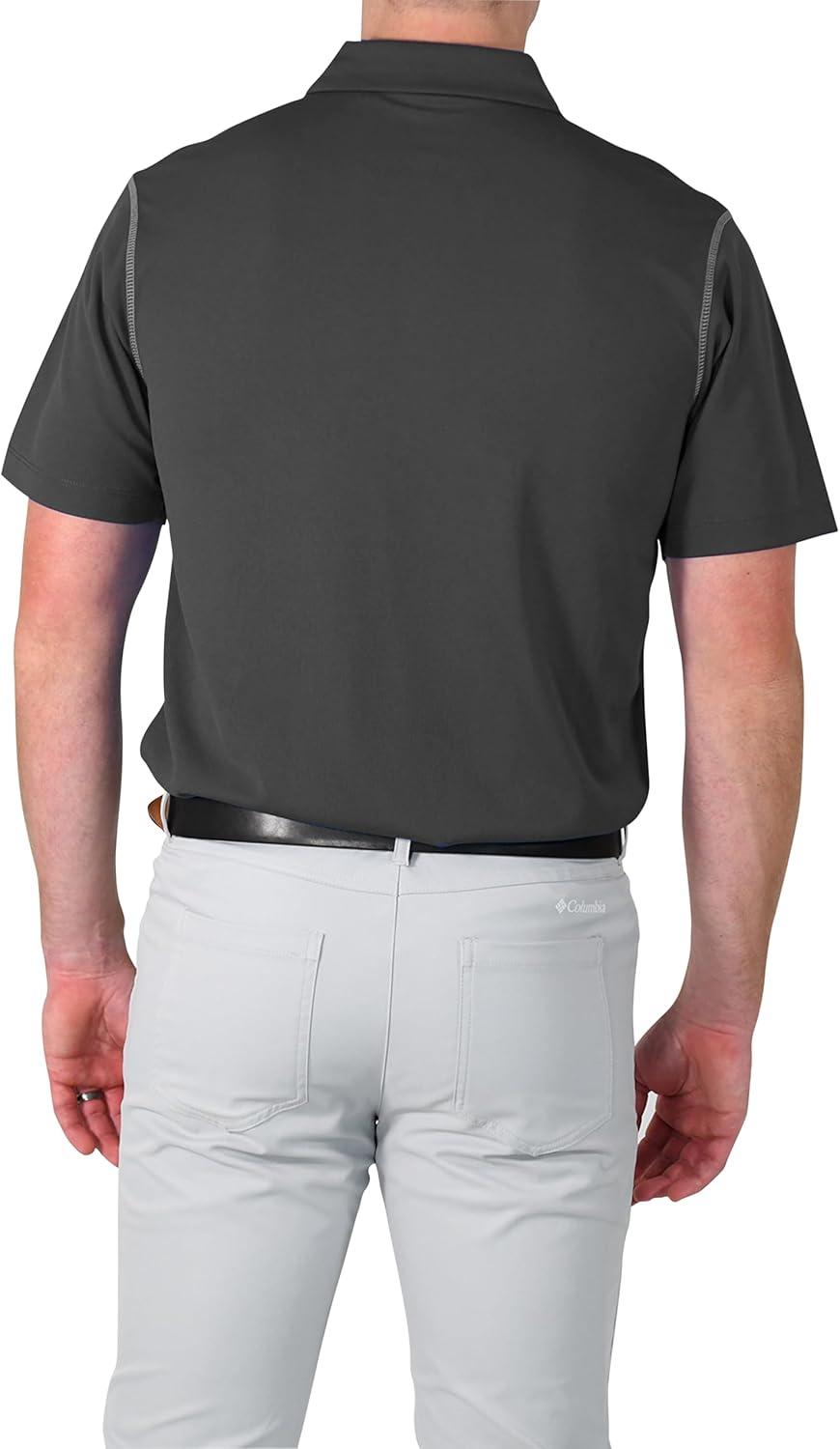 imageColumbia Mens Golf Shotgun Polo Omni Wick Performance Breathable Short SleeveForged Iron