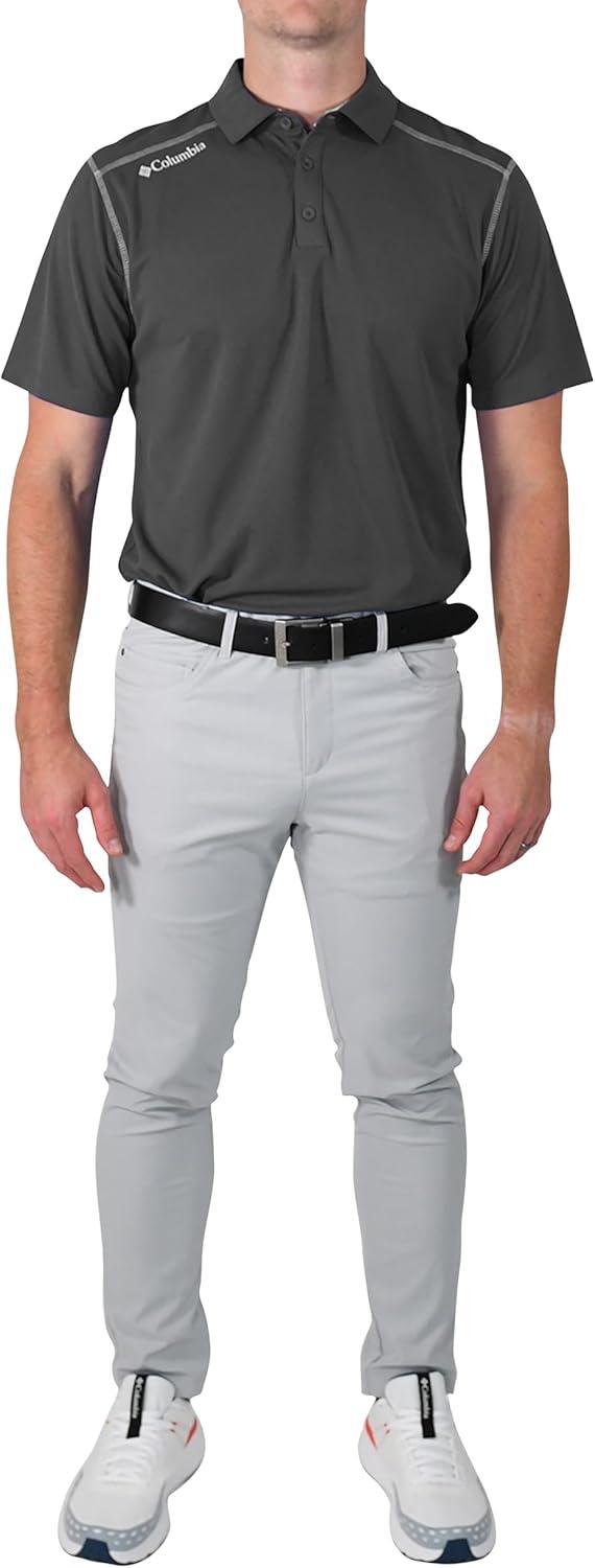 imageColumbia Mens Golf Shotgun Polo Omni Wick Performance Breathable Short SleeveForged Iron