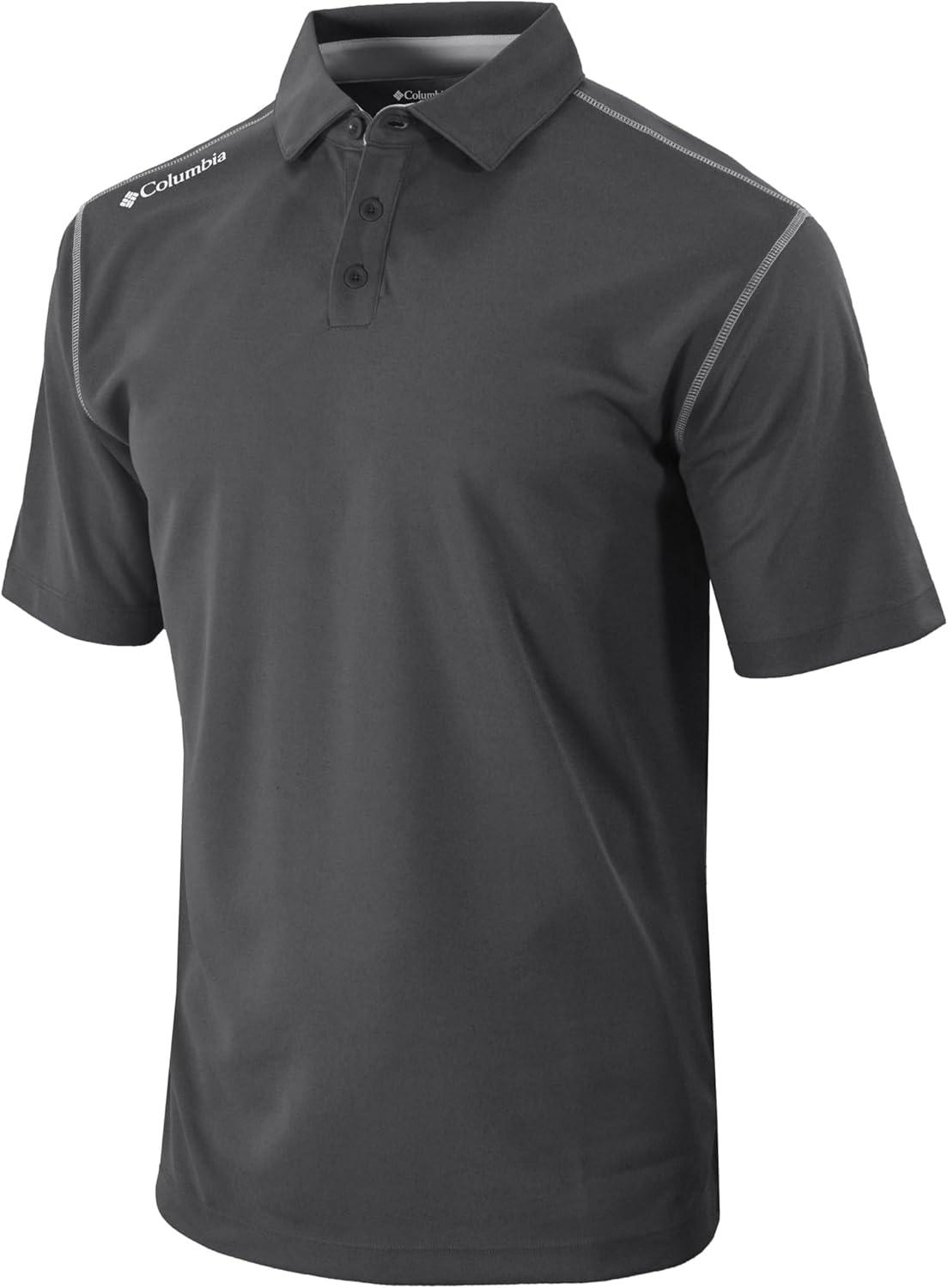 imageColumbia Mens Golf Shotgun Polo Omni Wick Performance Breathable Short SleeveForged Iron