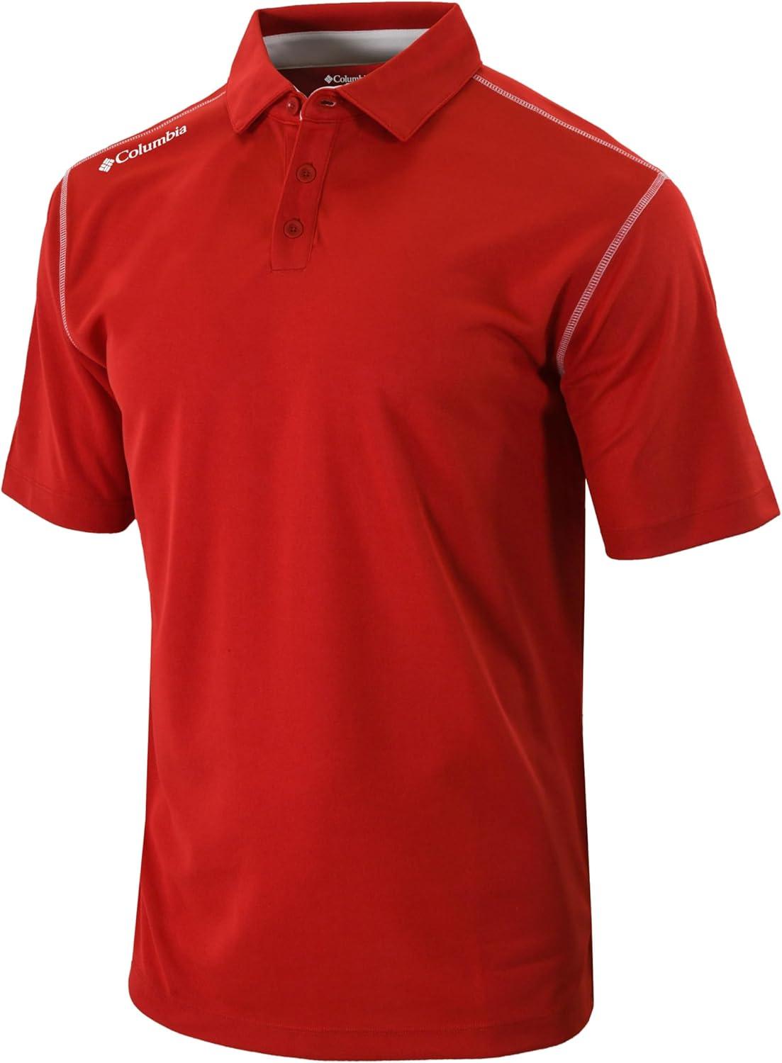 imageColumbia Mens Golf Shotgun Polo Omni Wick Performance Breathable Short SleeveIntense Red