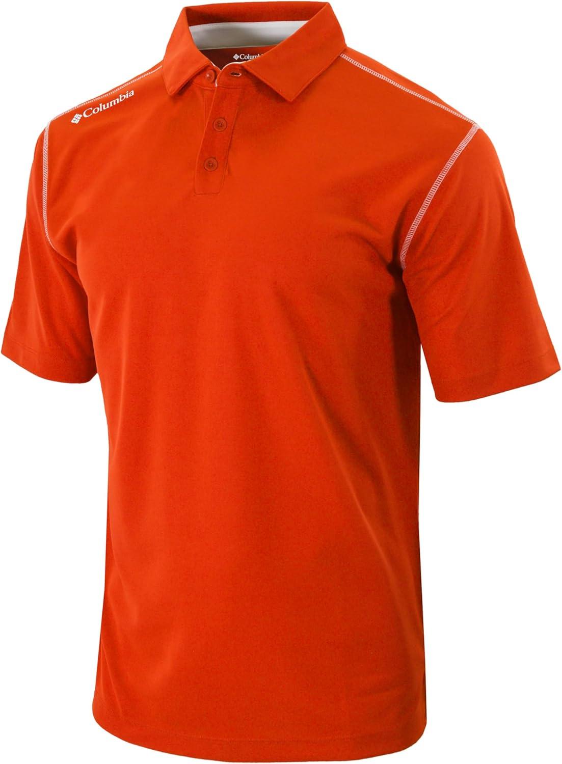 imageColumbia Mens Golf Shotgun Polo Omni Wick Performance Breathable Short SleeveState Orange