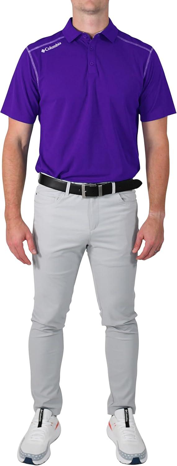 imageColumbia Mens Golf Shotgun Polo Omni Wick Performance Breathable Short SleeveUw Purple