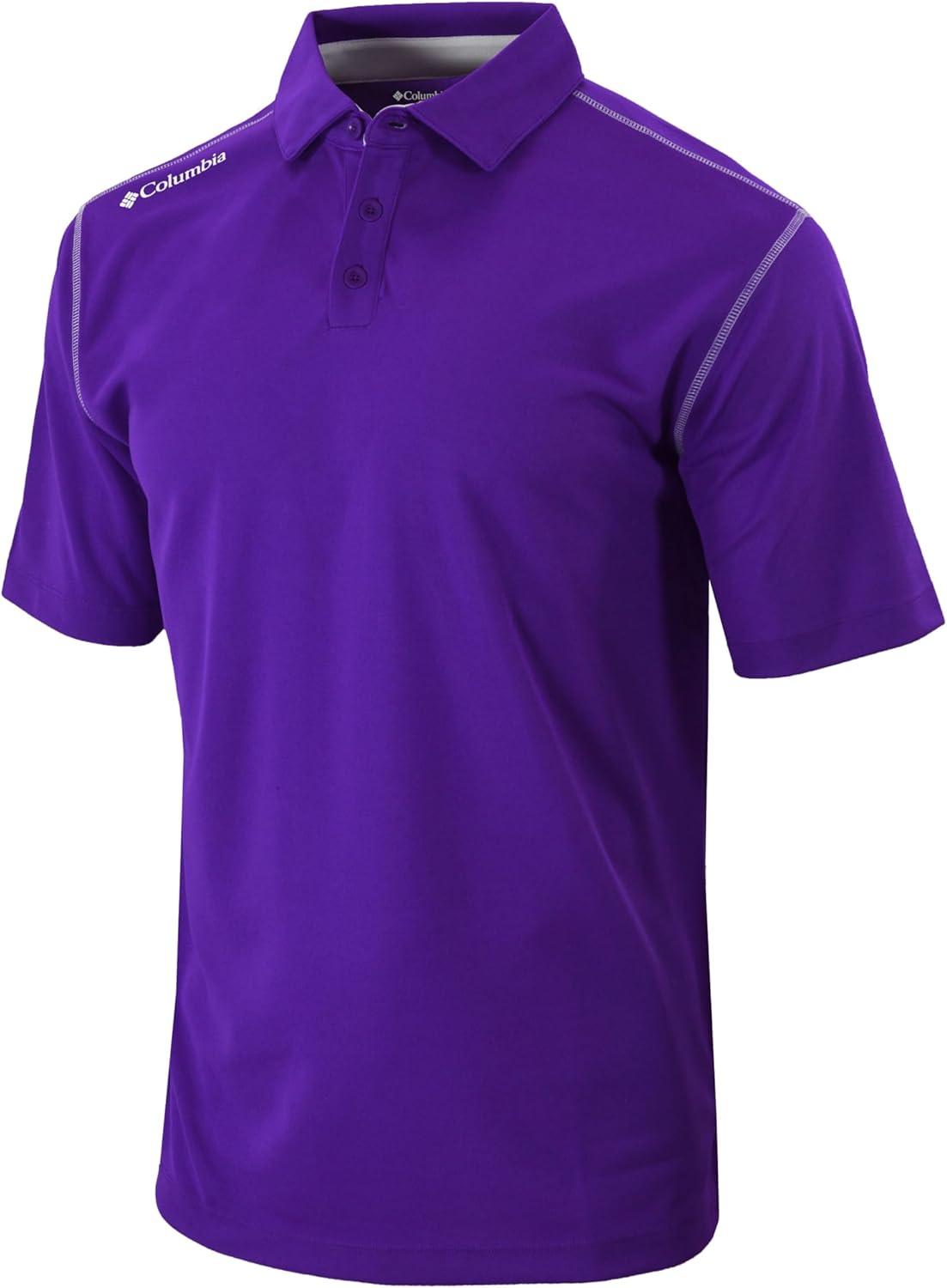 imageColumbia Mens Golf Shotgun Polo Omni Wick Performance Breathable Short SleeveUw Purple