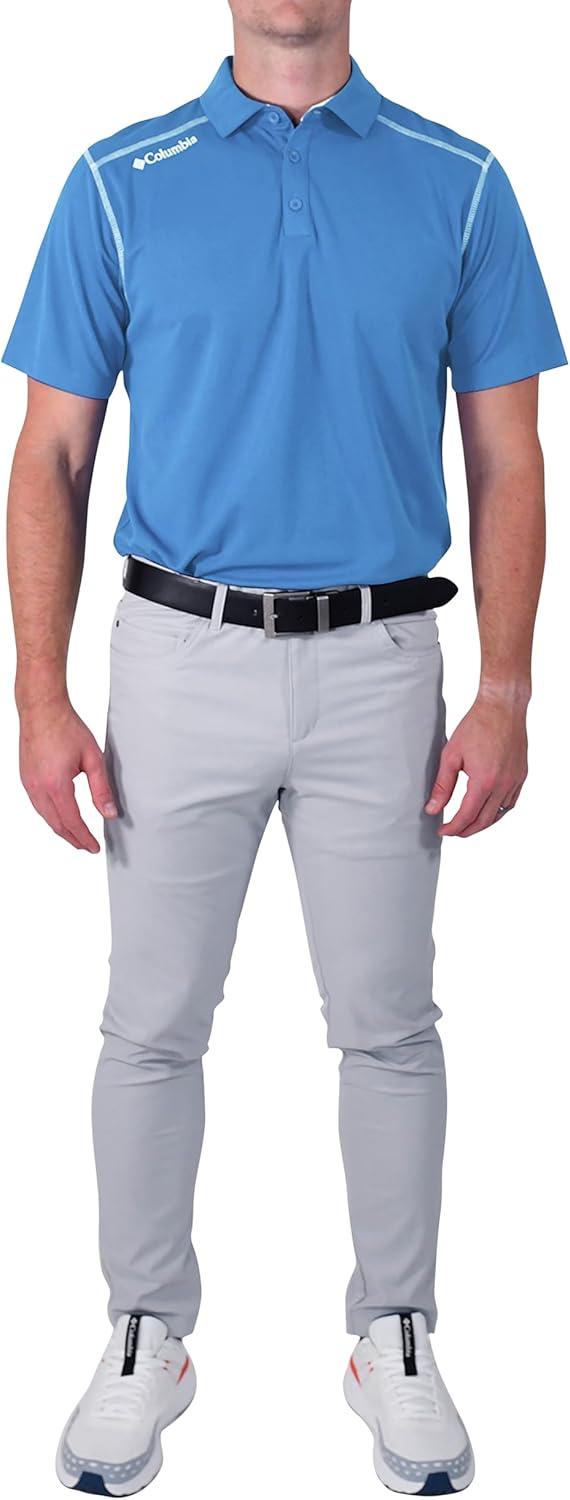 imageColumbia Mens Golf Shotgun Polo Omni Wick Performance Breathable Short SleeveWhite Cap