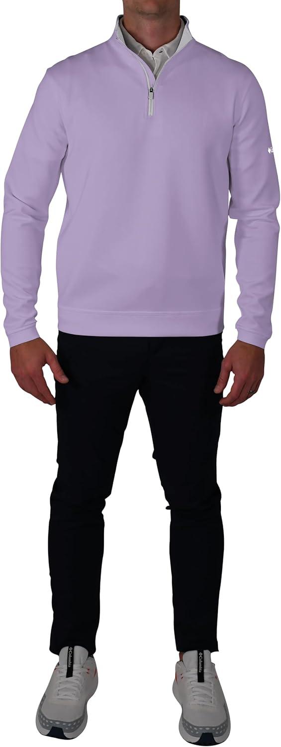 imageColumbia Mens Golf Wickhams Hills Quarter Zip OMNI WICK PulloverFrosted Purple