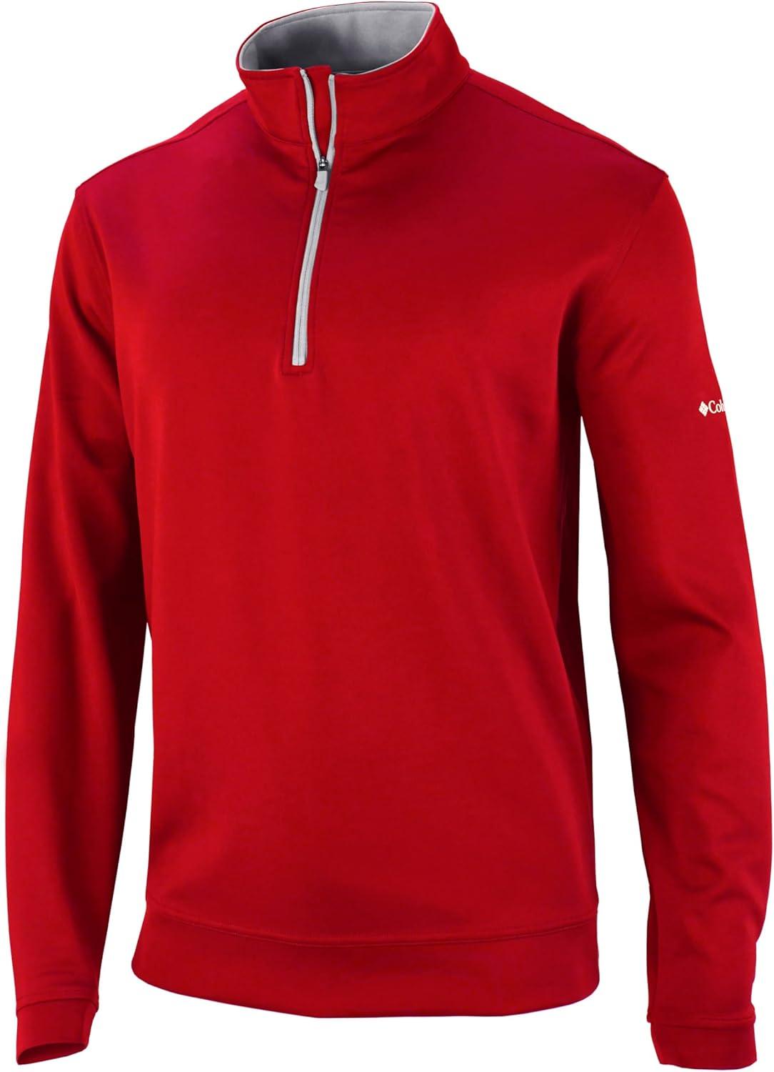 imageColumbia Mens Golf Wickhams Hills Quarter Zip OMNI WICK PulloverIntense Red