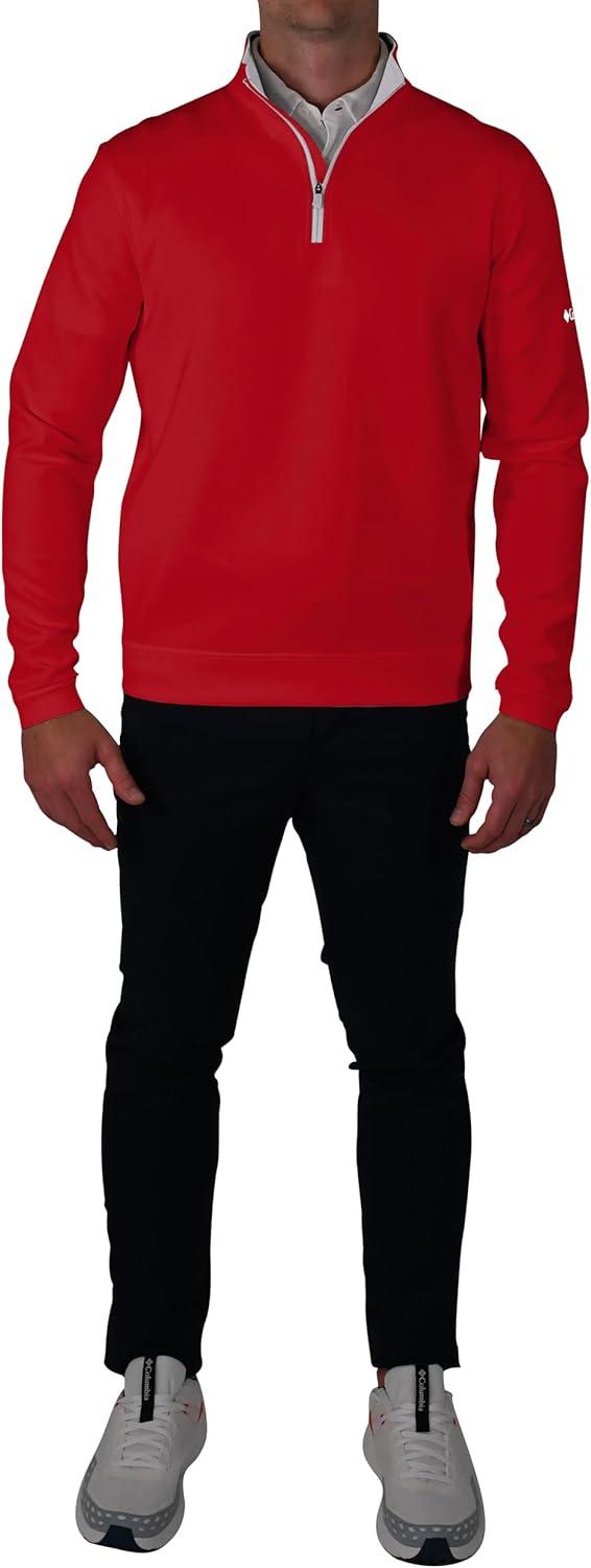 imageColumbia Mens Golf Wickhams Hills Quarter Zip OMNI WICK PulloverIntense Red