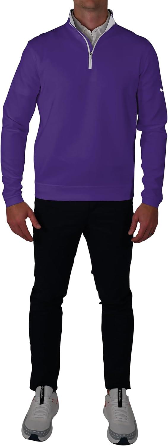imageColumbia Mens Golf Wickhams Hills Quarter Zip OMNI WICK PulloverPurple