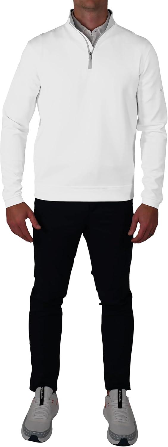 imageColumbia Mens Golf Wickhams Hills Quarter Zip OMNI WICK PulloverWhite