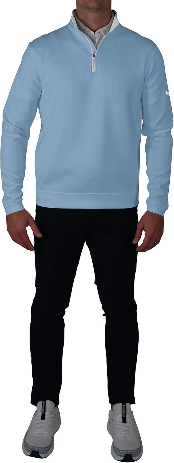imageColumbia Mens Golf Wickhams Hills Quarter Zip OMNI WICK PulloverWhite Cap