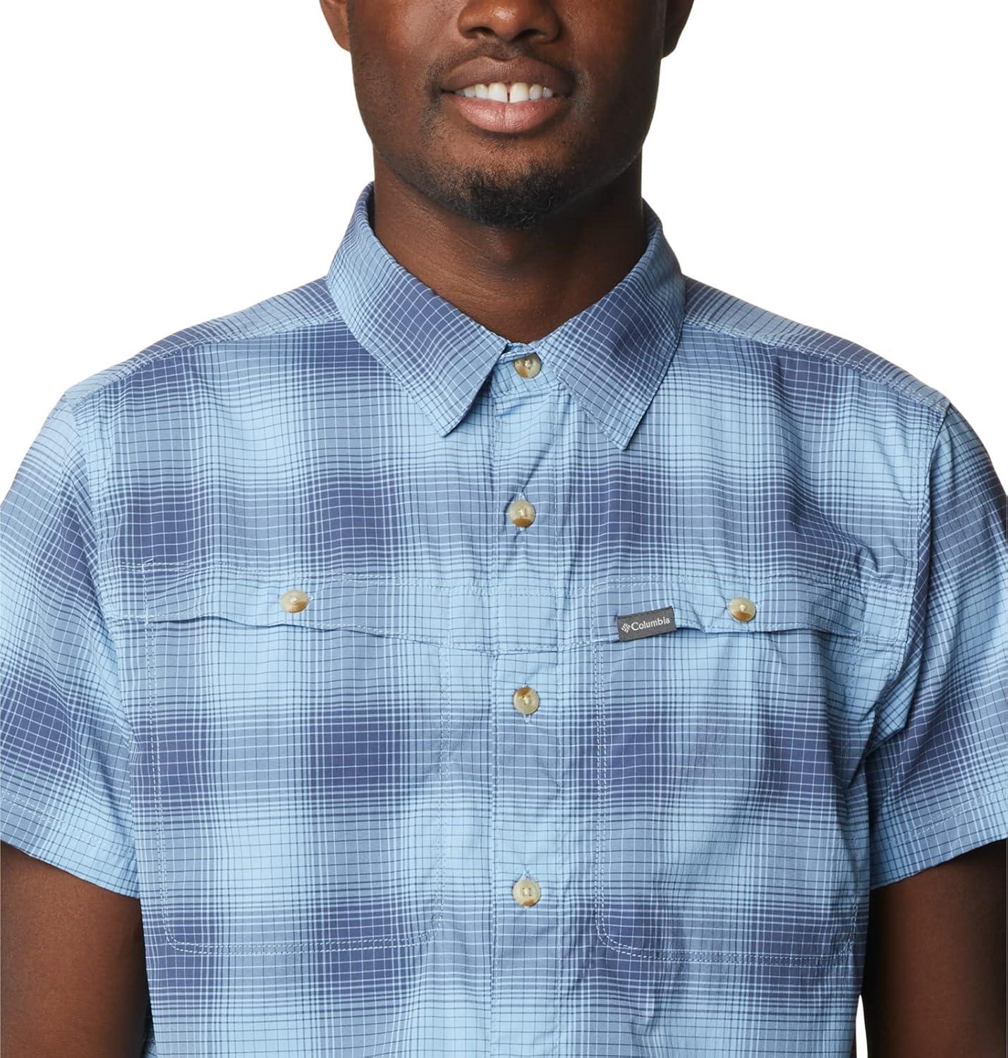 imageColumbia Mens Newton Ridge Plaid Short SleeveJet Stream Soft Ombre