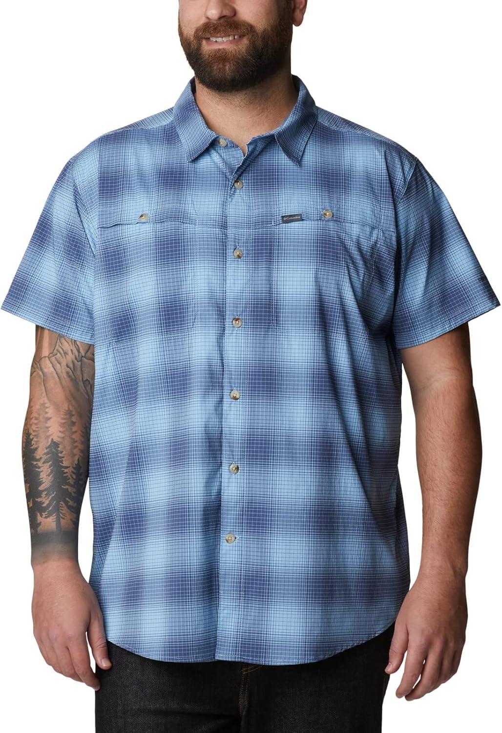 imageColumbia Mens Newton Ridge Plaid Short SleeveJet Stream Soft Ombre