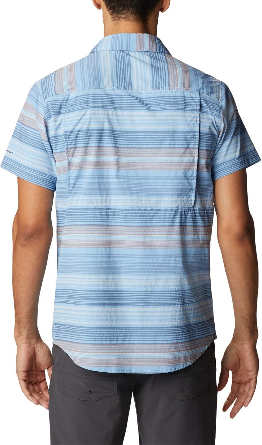 imageColumbia Mens Newton Ridge Plaid Short SleeveJet Stream Striped Sunset