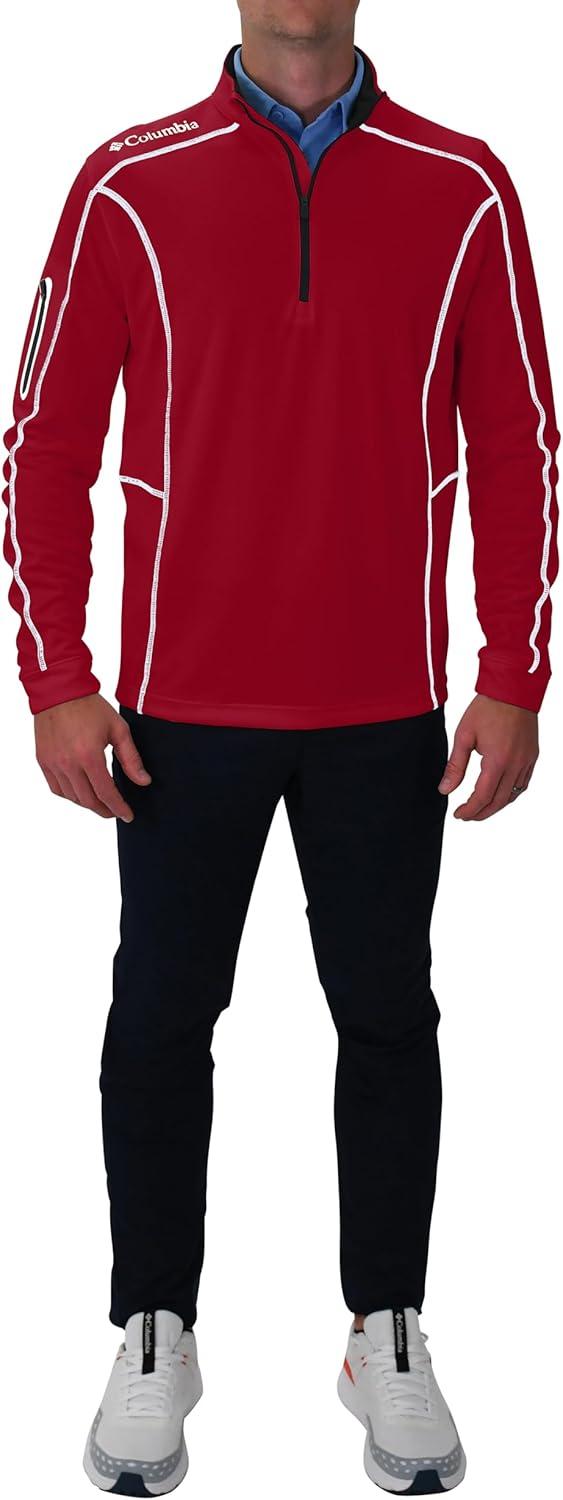 imageColumbia Mens OMNI WICK Shotgun 14 Zip Pullover Breathable Long SleeveBeet