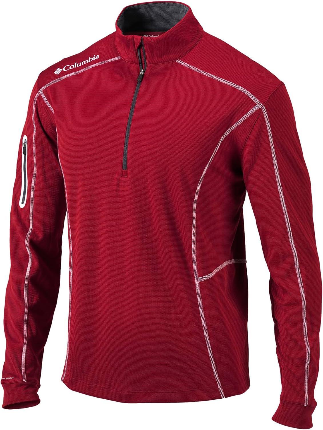 imageColumbia Mens OMNI WICK Shotgun 14 Zip Pullover Breathable Long SleeveBeet