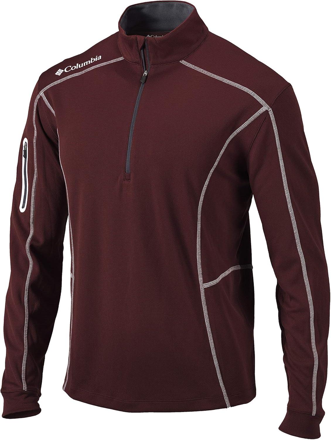 imageColumbia Mens OMNI WICK Shotgun 14 Zip Pullover Breathable Long SleeveDeep Maroon